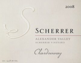 Label: 2005, Scherrer, Alexander Valley, Scherrer Vineyard, Chardonnay, Alcohol 14.5% by volume