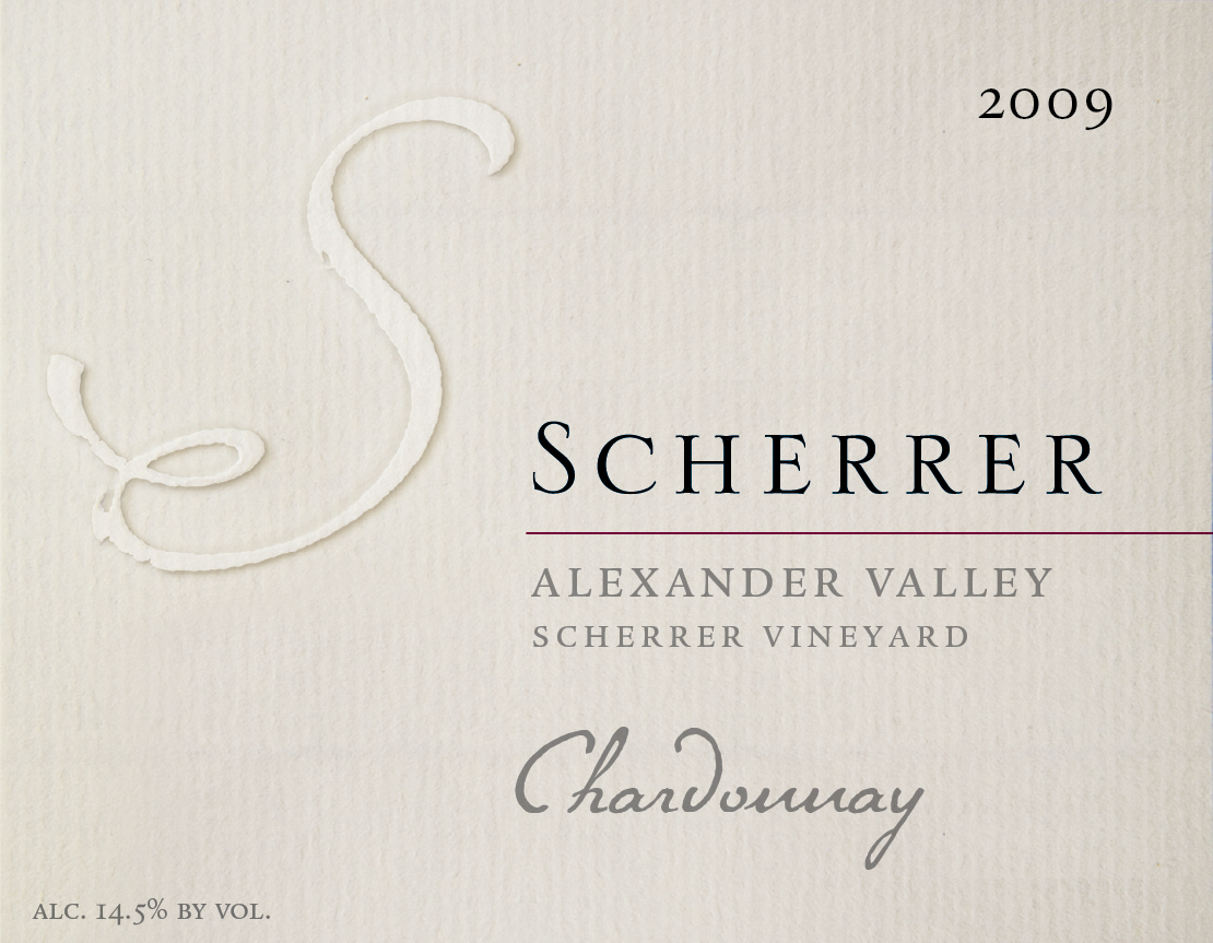 Label: 2009, Scherrer, Alexander Valley, Scherrer Vineyard, Chardonnay, Alcohol 14.5% by volume
