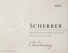 Label: 2011, Scherrer, Russian River Valley, Helfer Vineyard, Chardonnay, Alcohol 14.5% by volume