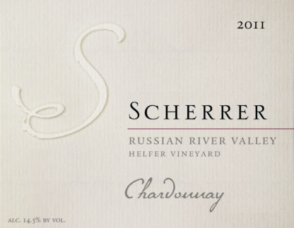 Label: 2011, Scherrer, Russian River Valley, Helfer Vineyard, Chardonnay, Alcohol 14.5% by volume