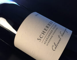 Label close up: Scherrer, Alexander Valley, Scherrer Vineyard, Cabernet Sauvignon
