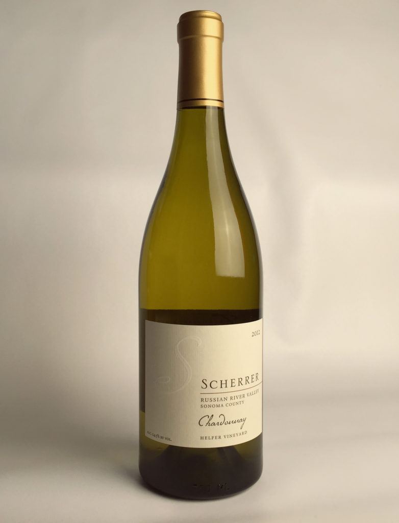 Bottle shot: 2012 Scherrer,Russian River Valley, Helfer Vineyard, Chardonnay