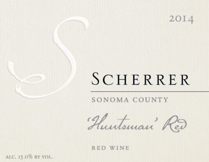 Label: 2014, Scherrer, Sonoma County, 'Huntsman' Red, Red Wine, Alcohol 15.0% by volume