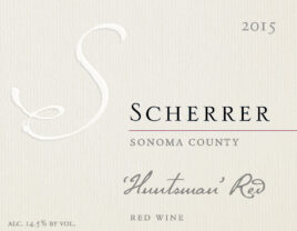 Label: 2015, Scherrer, Sonoma County, 'Huntsman' Red, Red Wine, Alcohol 14.5% by volume