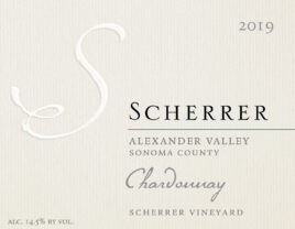 Label: 2019, Scherrer, Alexander Valley, Sonoma County, Scherrer Vineyard, Chardonnay, Alcohol 14.5% by volume