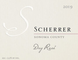 Wine Label: 2019, Scherrer, Sonoma County, Dry Rosé, Alcohol 13.5% by volume.