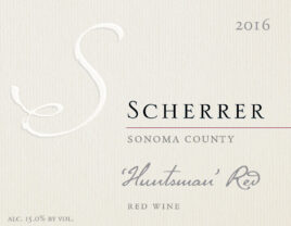 Label: 2016, Scherrer, Sonoma County, 'Huntsman' Red, Red Wine, Alcohol 15.0% by volume