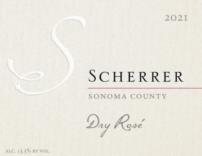 Wine Label: 2021, Scherrer, Sonoma County, Dry Rosé, Alcohol 13.5% by volume.