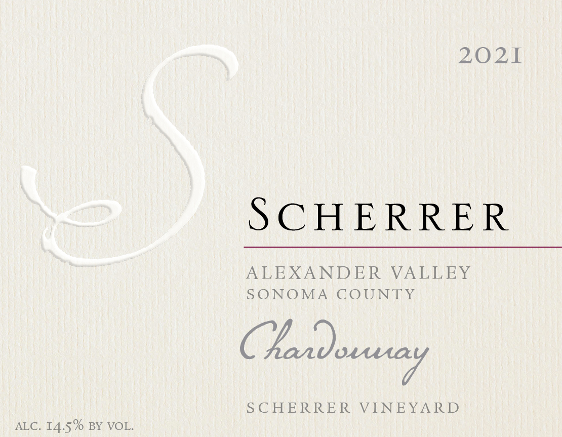 2021 Scherrer Vineyard Chardonnay label