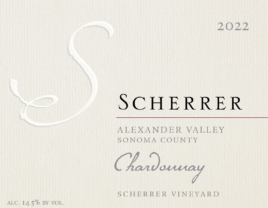 Label for 2022 Scherrer Vineyard Chardonnay