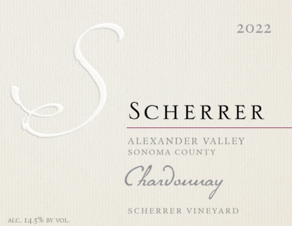 Label for 2022 Scherrer Vineyard Chardonnay