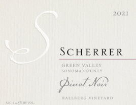 Bottle Label 2021 Hallberg Vineyard Pinot Noir