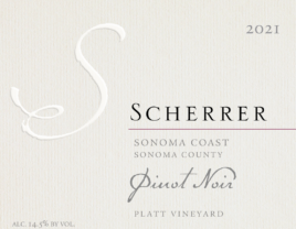 Bottle Label 2021 Platt Vineyard Pinot Noir