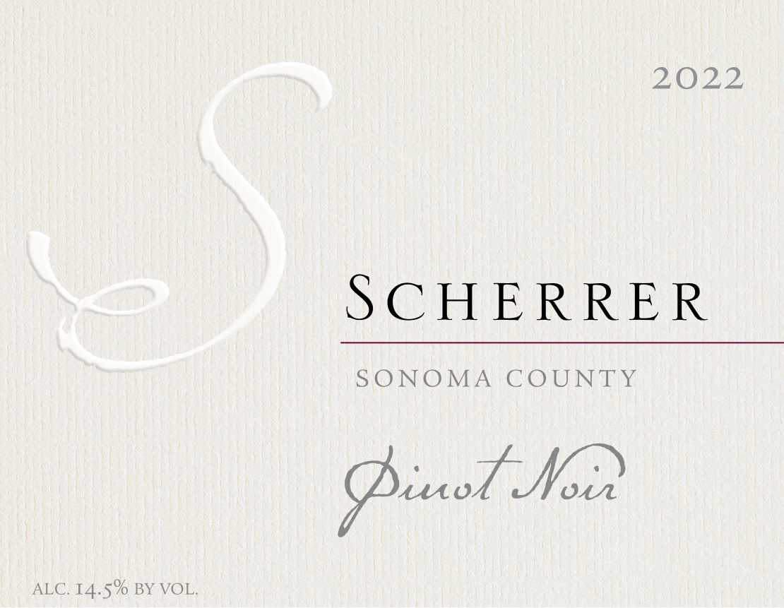 2022 Sonoma County Pinot Noir label