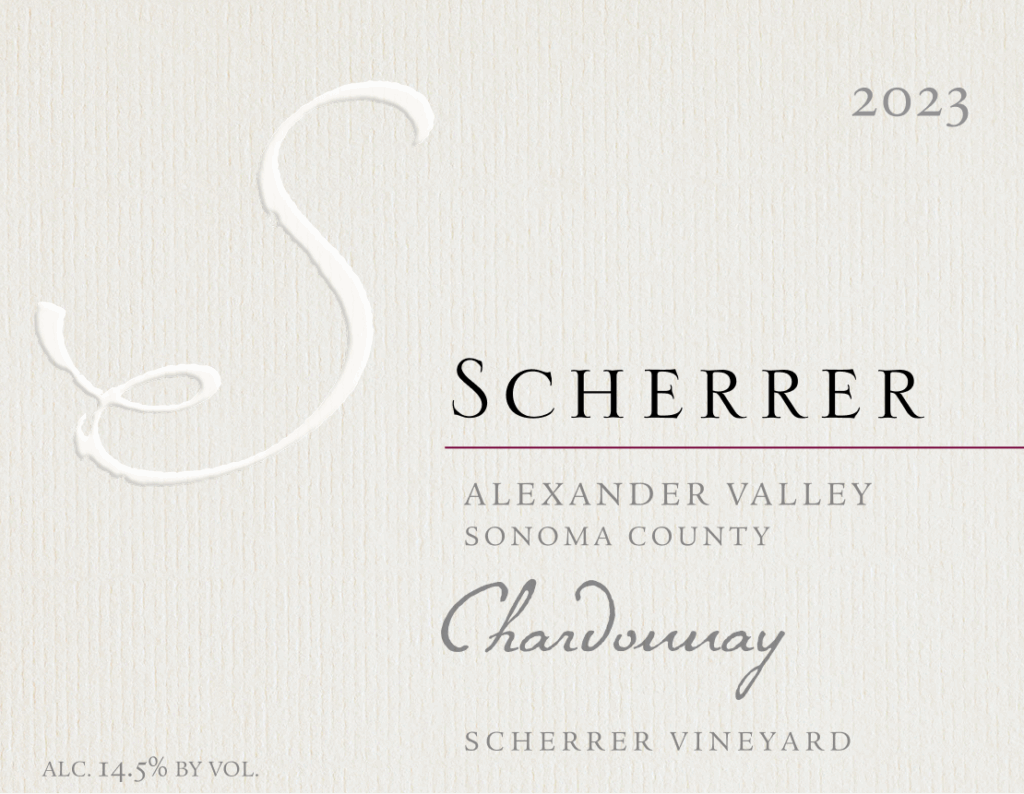 2023 Scherrer Vineyard Chardonnay label