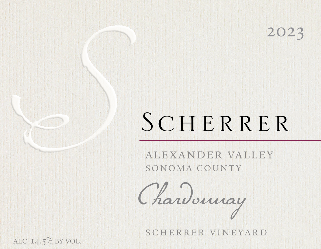2023 Scherrer Vineyard Chardonnay label